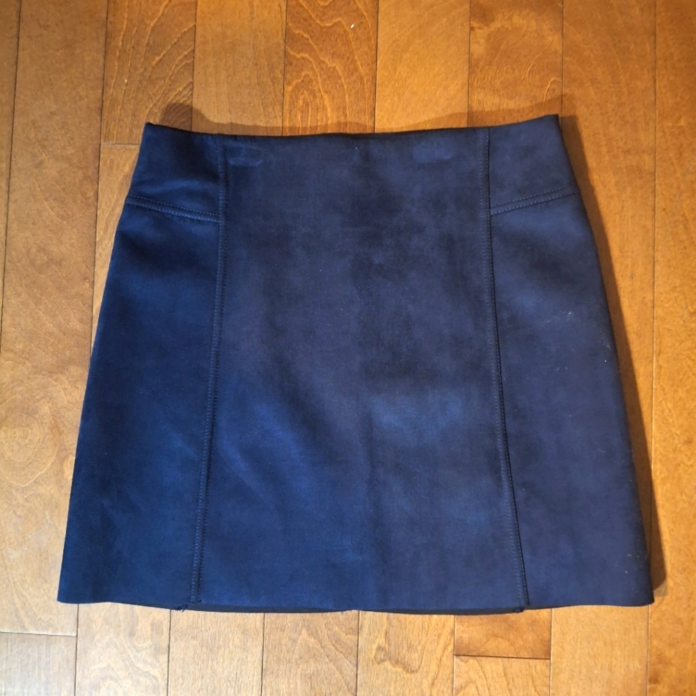 Navy Blue Women's faux suede Skirt